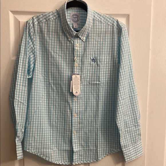 Guy Harvey‎ Men's Blue Checkered Shirt size S new with tags - Picture 1 of 7